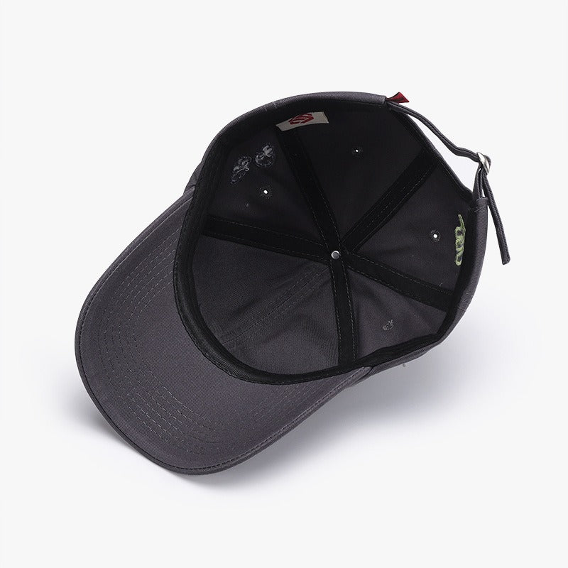 Letter Embroidery Fashion Outdoor Curved Brim Baseball Hat Versatile Simple Cross border Sunscreen Women's Black Cap