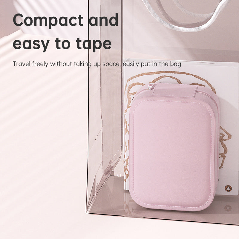 Personalized Birth Flower PU Leather Jewelry Box with LED Makeup Mirror Birthday Gift for Her