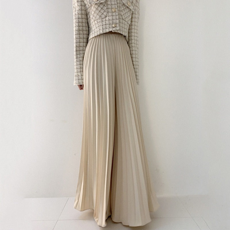 High Waist Casual Pleated Wide Leg Pants