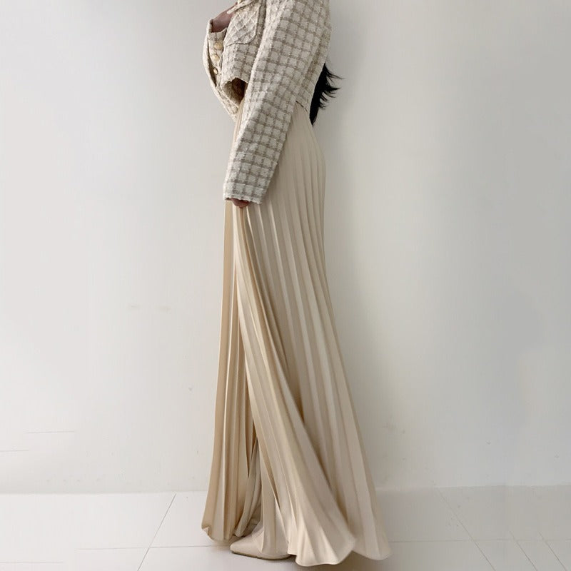 High Waist Casual Pleated Wide Leg Pants