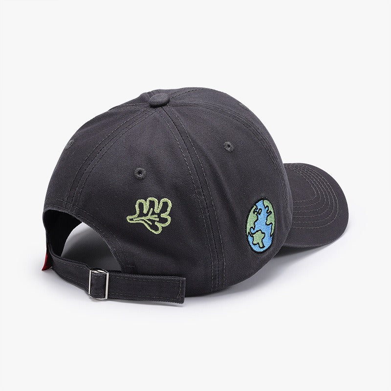 Letter Embroidery Fashion Outdoor Curved Brim Baseball Hat Versatile Simple Cross border Sunscreen Women's Black Cap