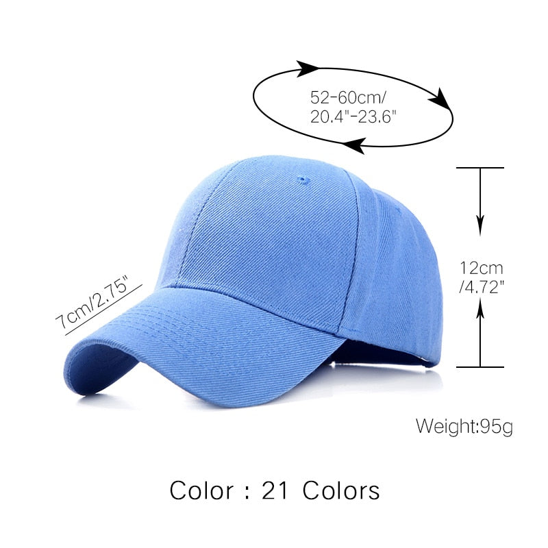 Plain Baseball Cap women men snapback caps Classic Polo Style hat Casual Sport Outdoor Adjustable cap