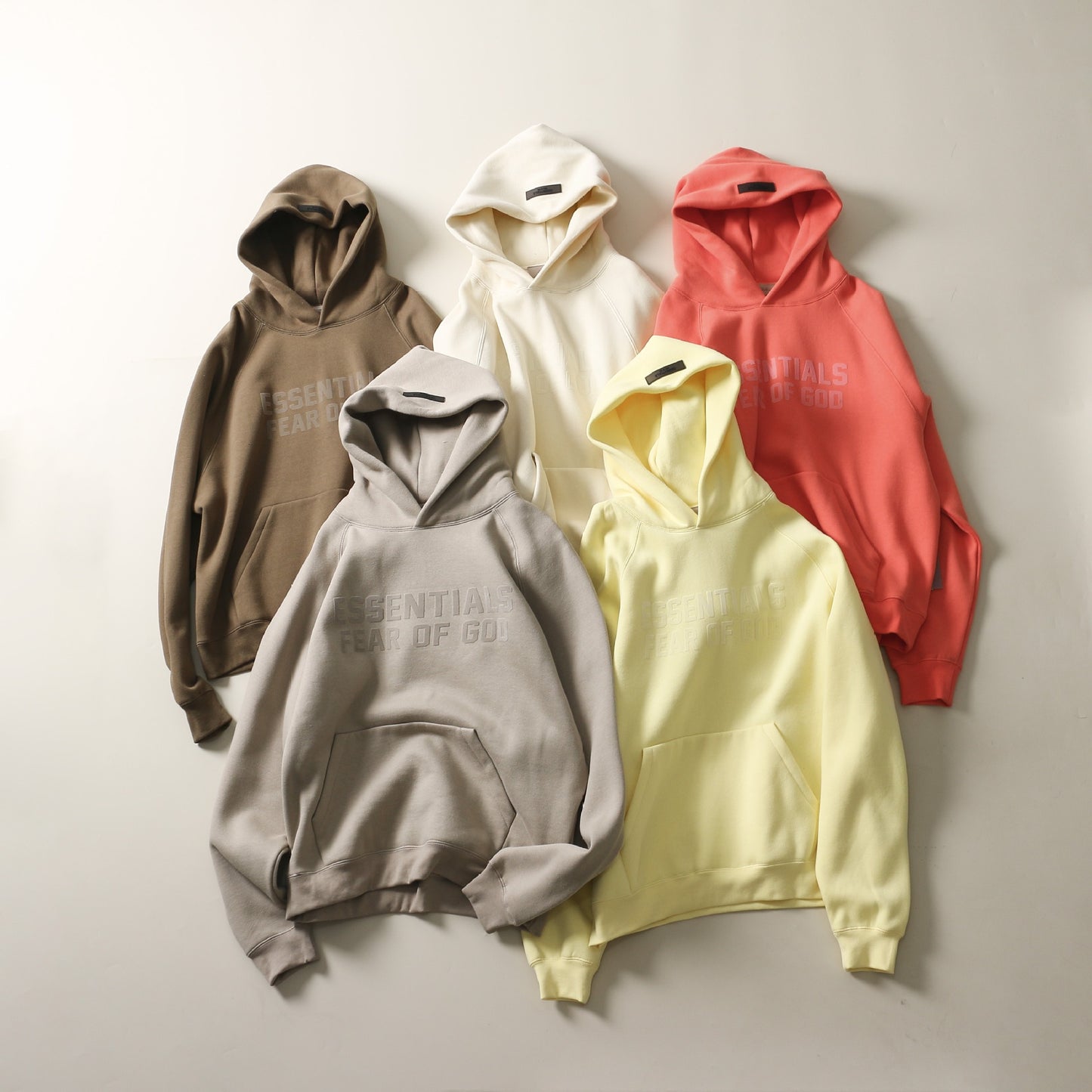 Fog Double Line Essentials Double Row Flocked Printed Hooded Plush Sweater Loose High Street American Hoodie Trend