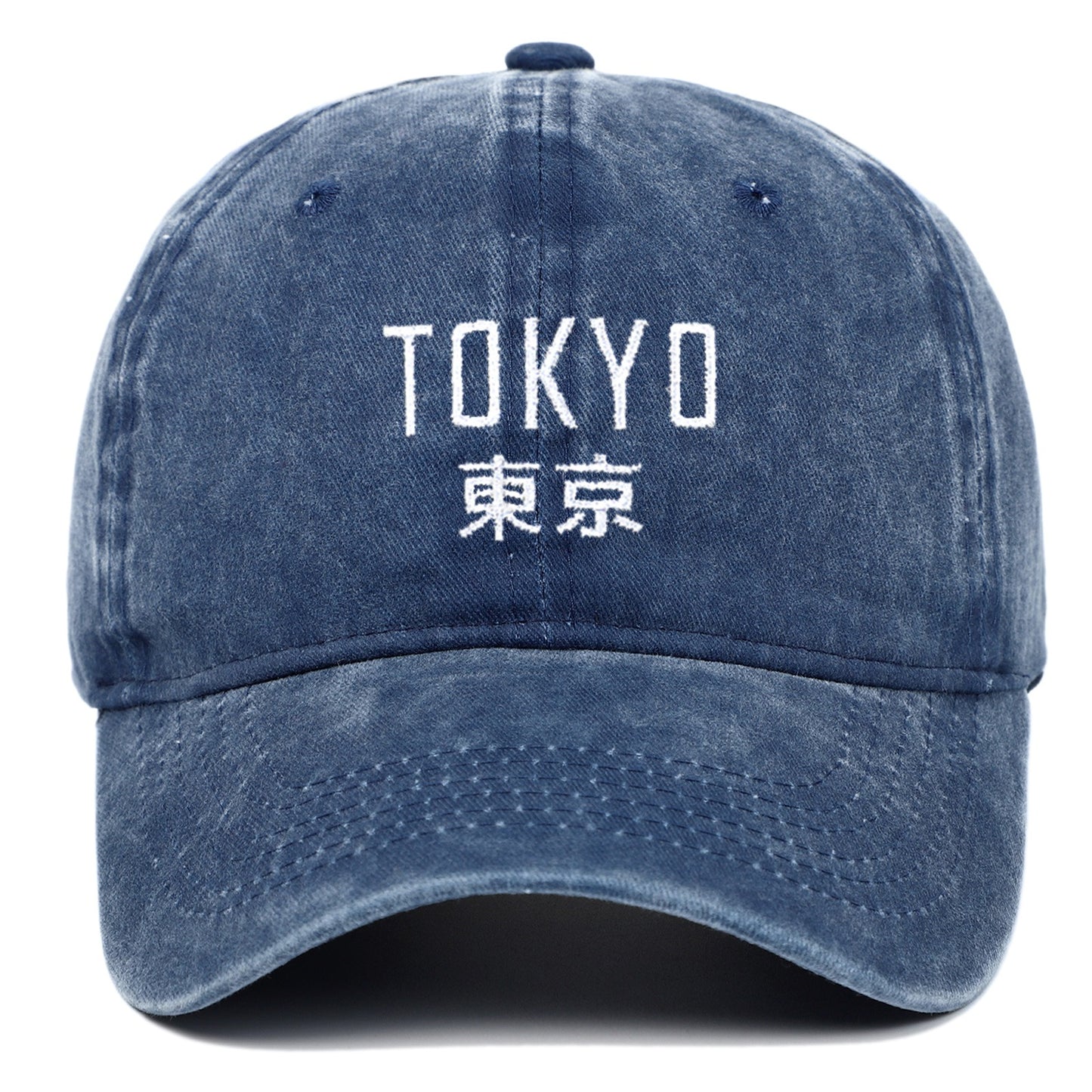 Tokyo letter embroidery retro old soft top washed baseball cap outdoor sun protection duck tongue