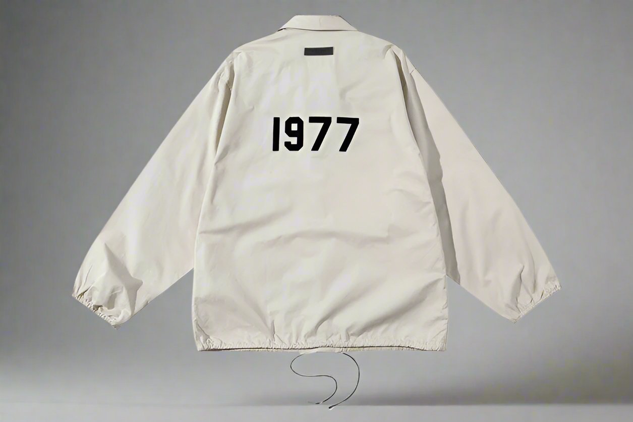 FEAR OF GOD ESSENTIALS 1977 Jacket Flocked Printed Jacket High Street Jacket