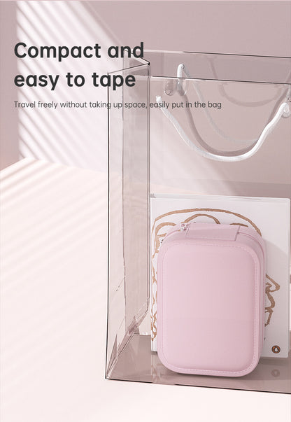 Personalized Birth Flower PU Leather Jewelry Box with LED Makeup Mirror Birthday Gift for Her